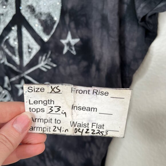 Affliction Black Premium Grunge Free Love Black Tie-Dye Tunic T-Shirt Dress XS - Picture 8 of 8